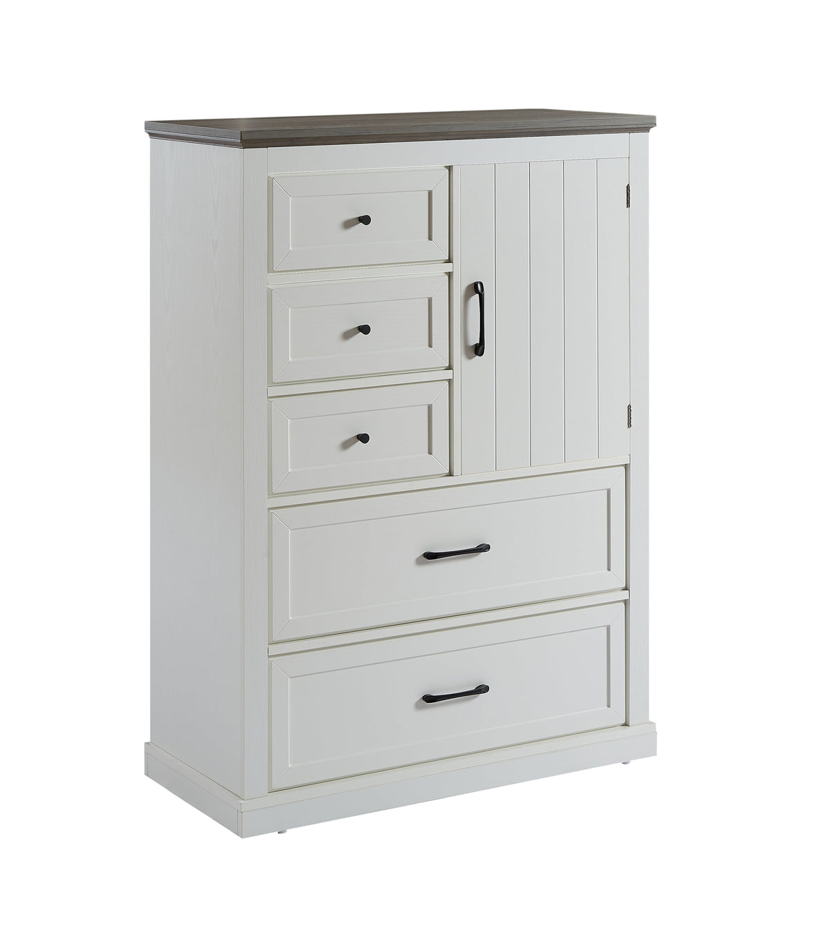 Farmhouse 5 Drawer Dresser with Cabinet Door for Bedroom
