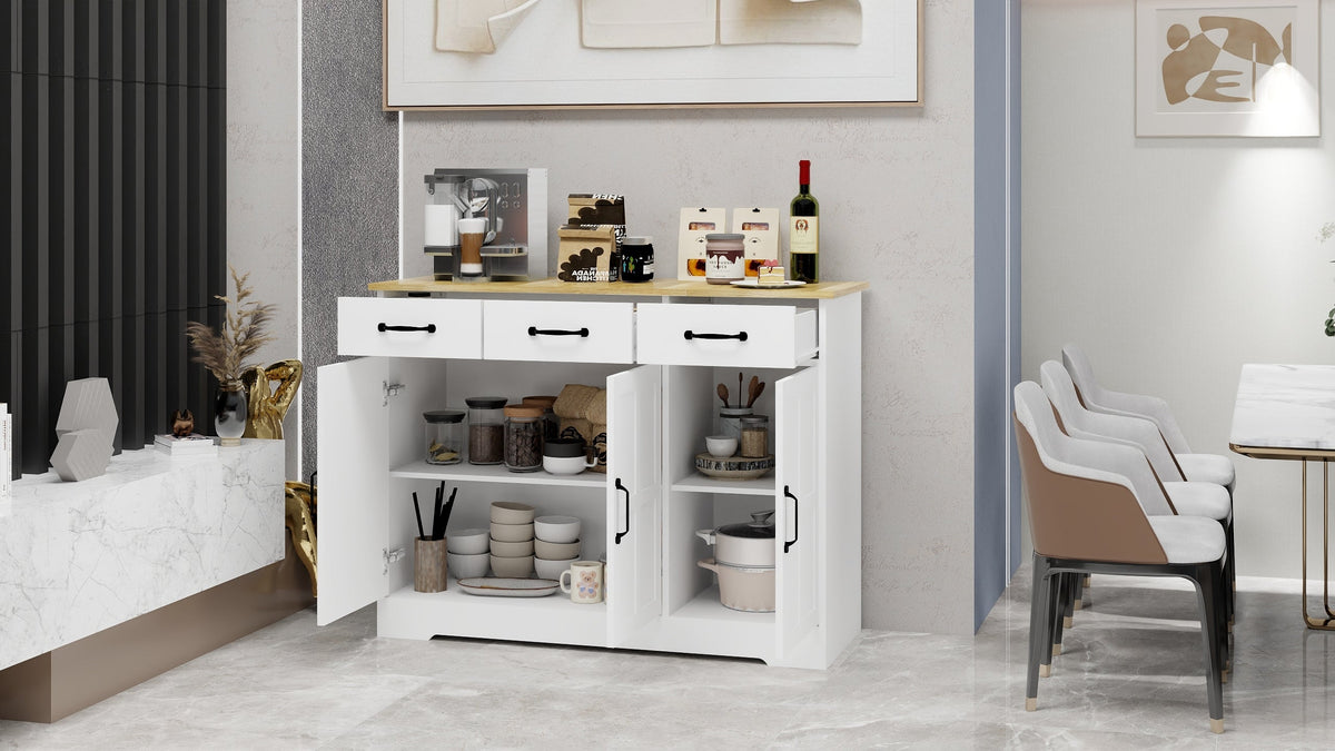 Farmhouse Buffet Sideboard with Drawers and Doors Storage