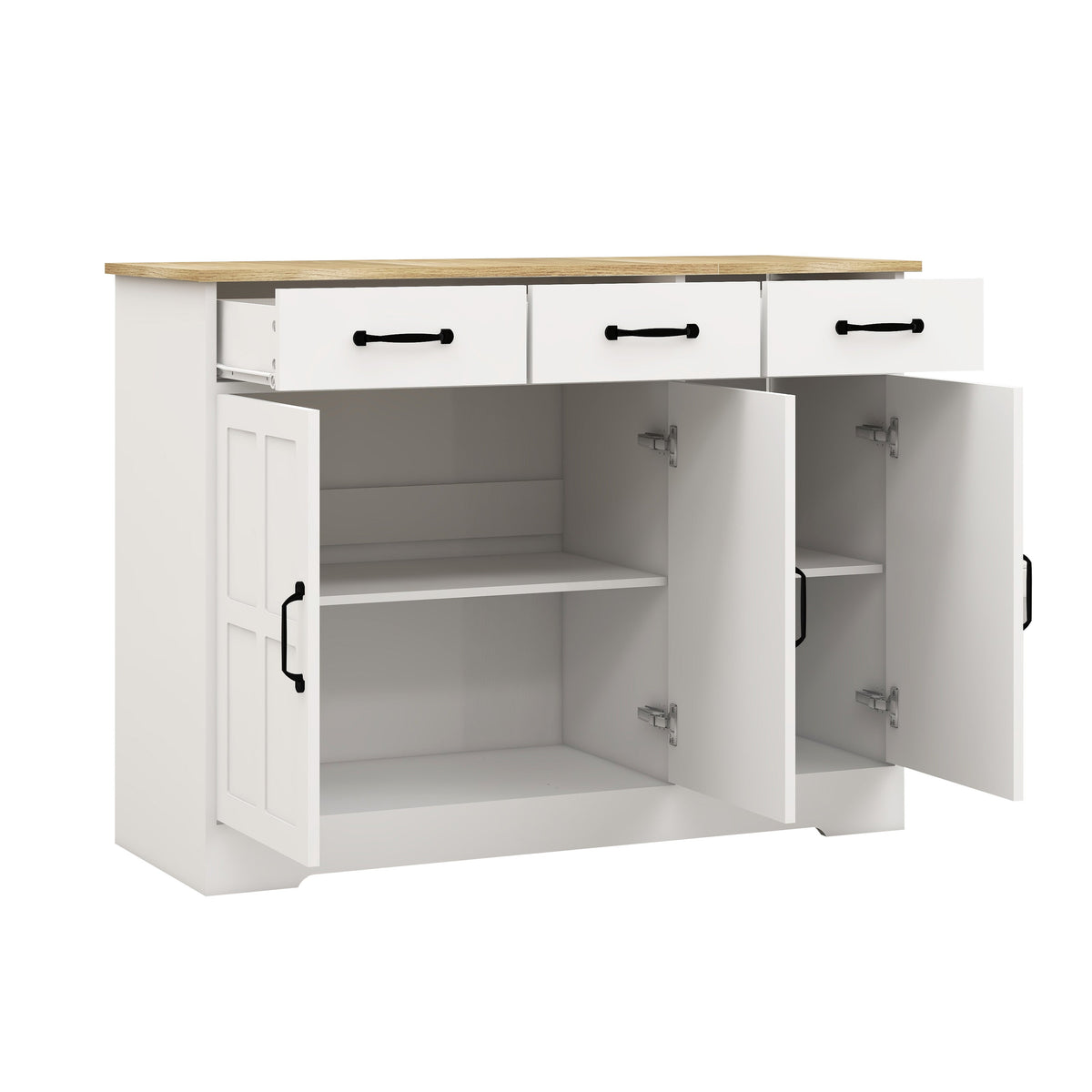Farmhouse Buffet Sideboard with Drawers and Doors Storage