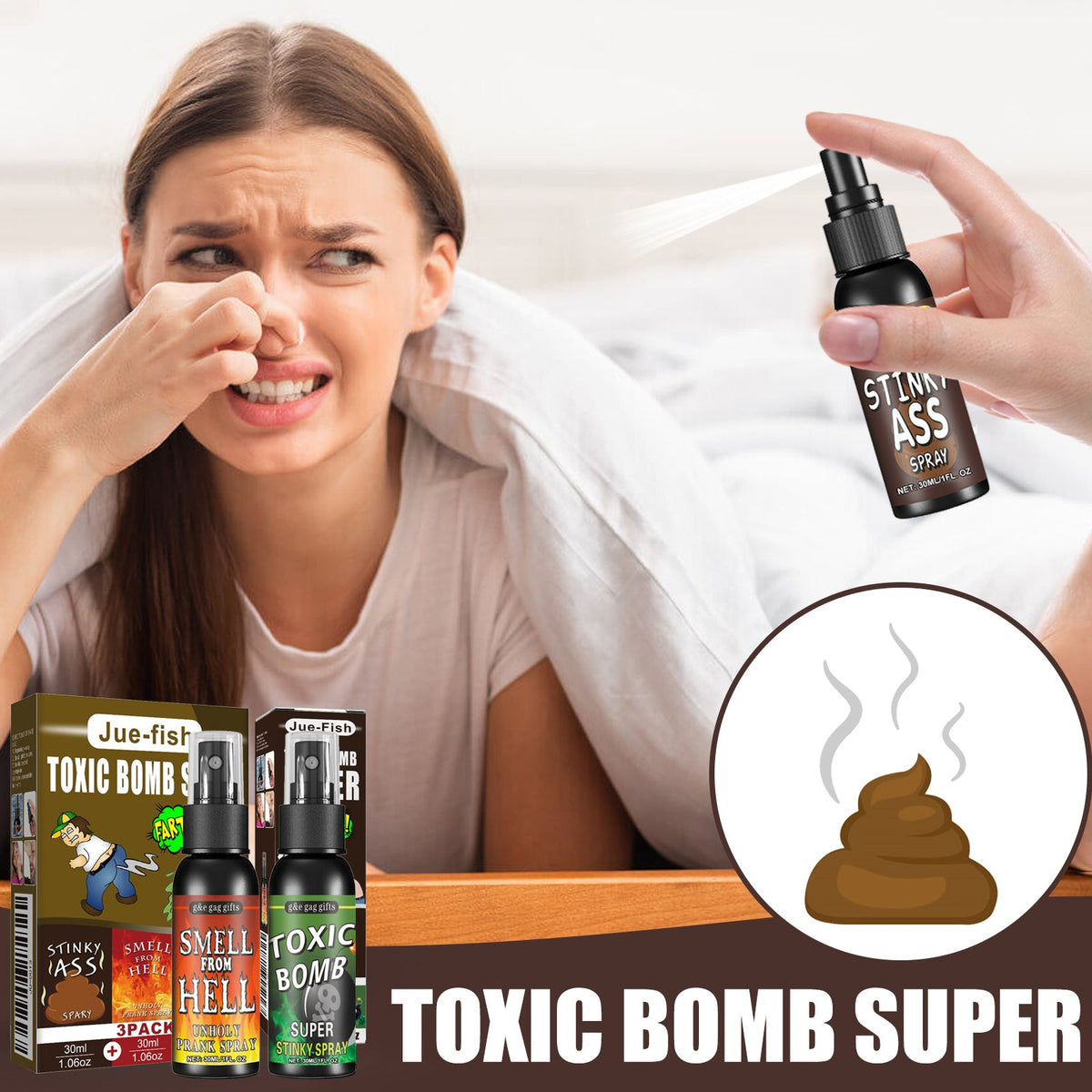 Fart Spray 3-Pack for Memorable Practical Joke Fun