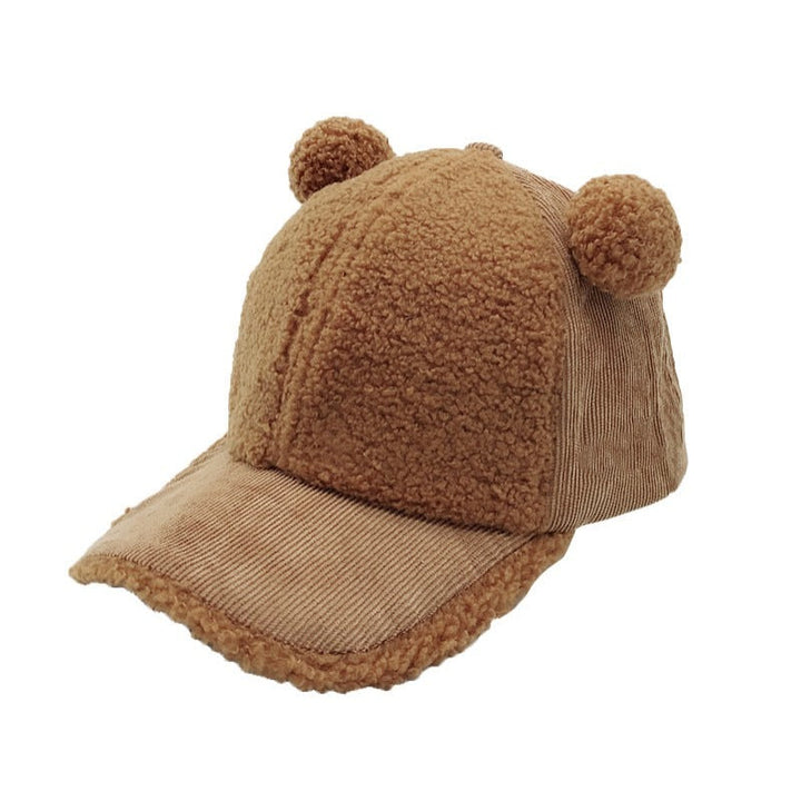 Baby Bear Ear Baseball Cap – Cozy Warm Winter Hat