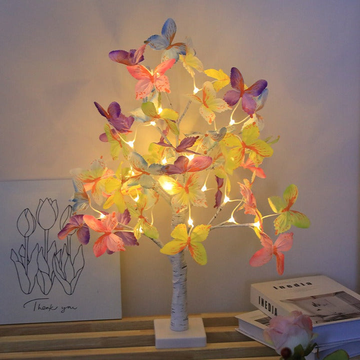 Pastel LED Butterfly Tree Lamp for Bedside and Table Decor