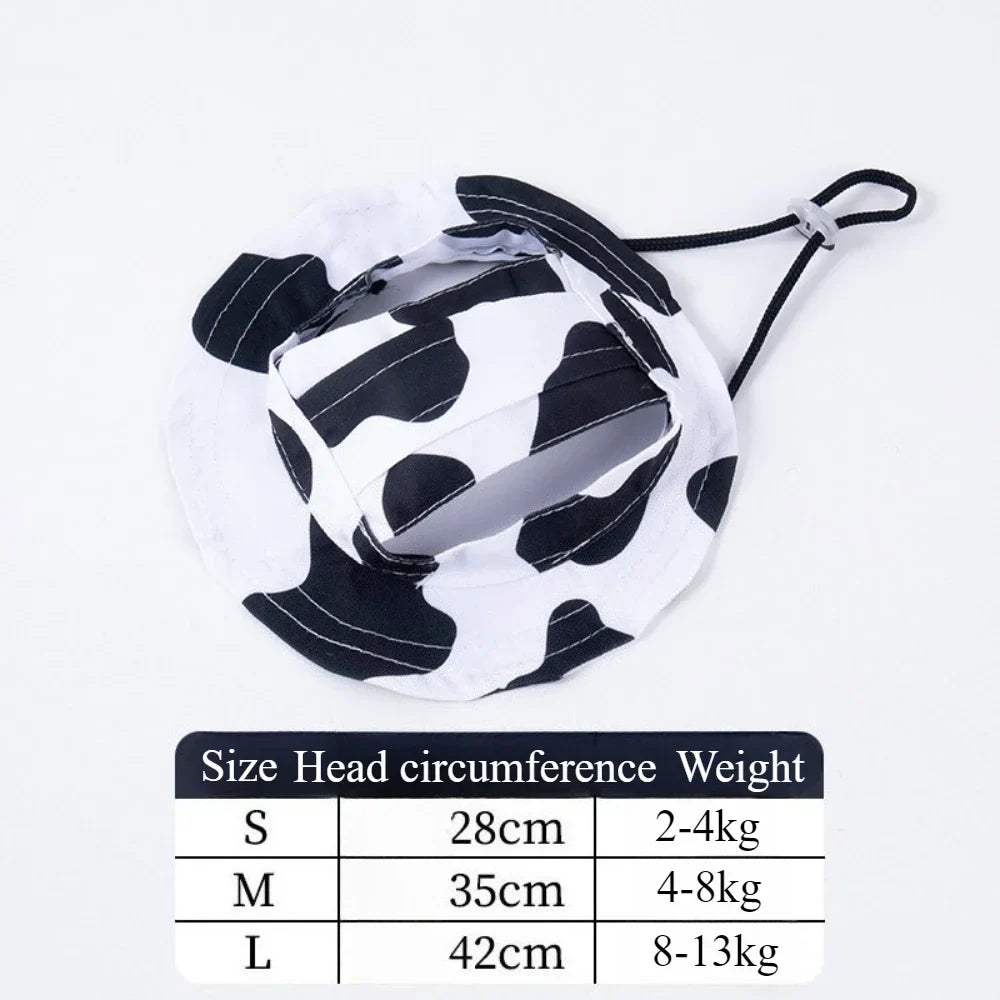 Small Dog Sun Hat With Ear Holes & Adjustable Chin Cord
