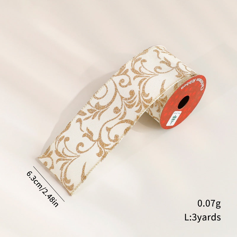 Christmas Gift Wrapping Ribbon – Gold Foil Merry Christmas