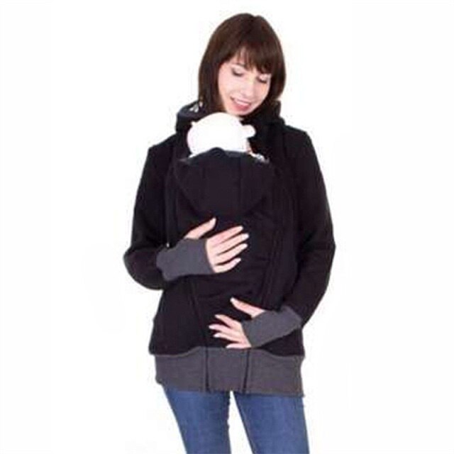 Maternity Babywearing Hoodie for Warm Hands-Free Carrying
