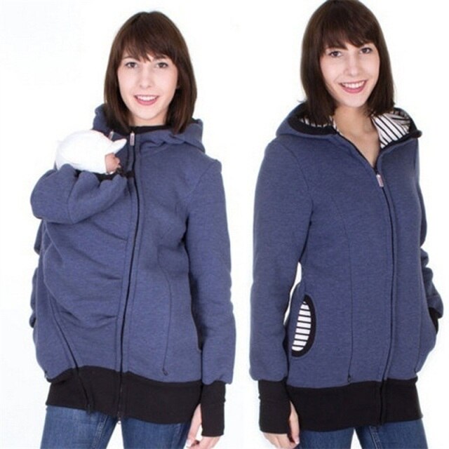 Maternity Babywearing Hoodie for Warm Hands-Free Carrying