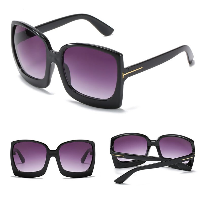 Oversized Square Sunglasses with Gradient UV400 Style