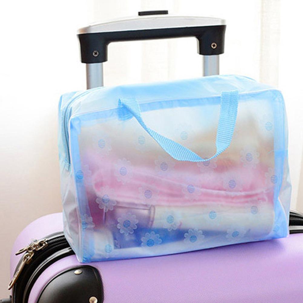 Clear Waterproof PVC Makeup Bag for Travel and Beach Trips