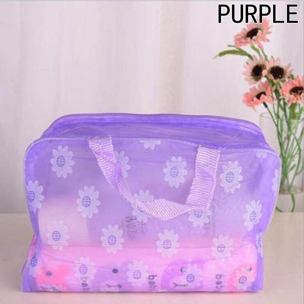 Clear Waterproof PVC Makeup Bag for Travel and Beach Trips