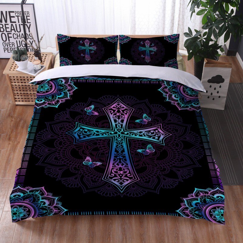 Mandala Duvet Cover Boho Bedding Set, Full Size