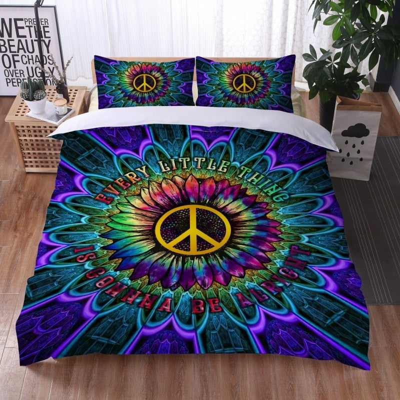 Mandala Duvet Cover Boho Bedding Set, Full Size