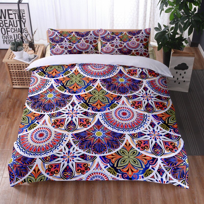 Mandala Duvet Cover Boho Bedding Set, Full Size