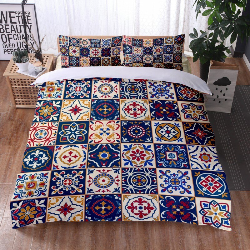 Mandala Duvet Cover Boho Bedding Set, Full Size