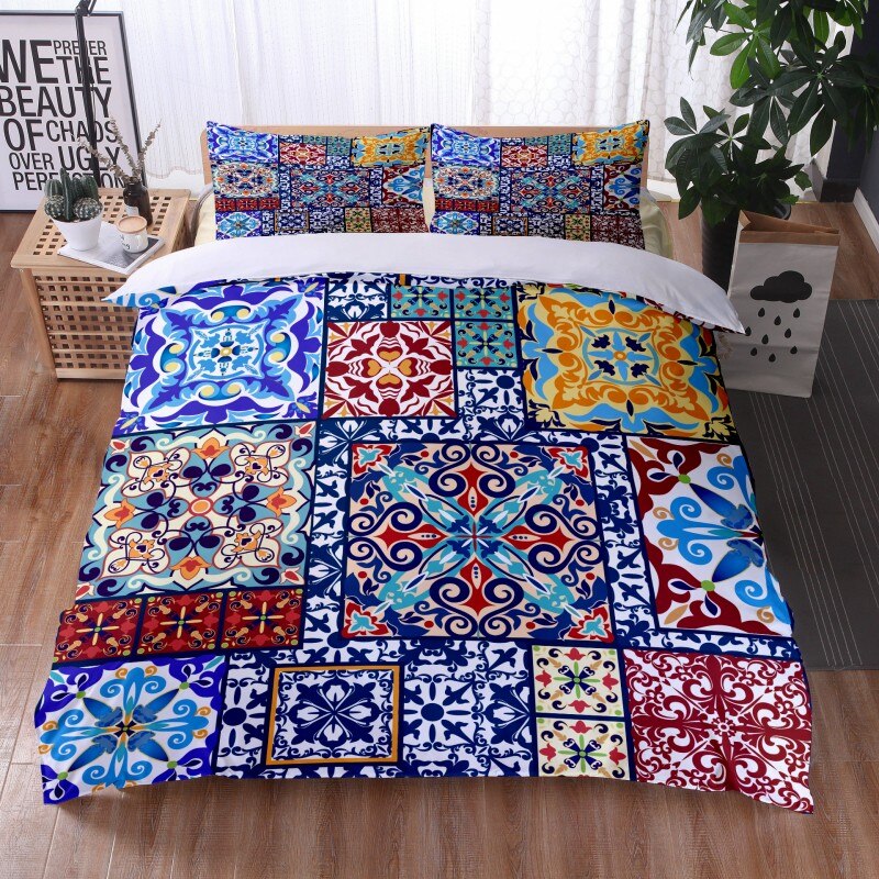 Mandala Duvet Cover Boho Bedding Set, Full Size