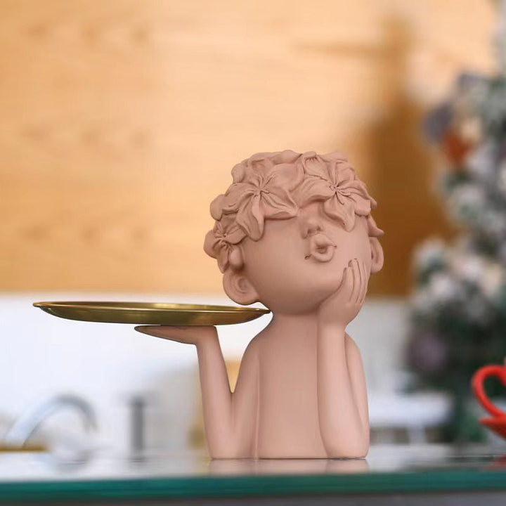 Petal Girl Storage Tray for Whimsical Home Decor Accent