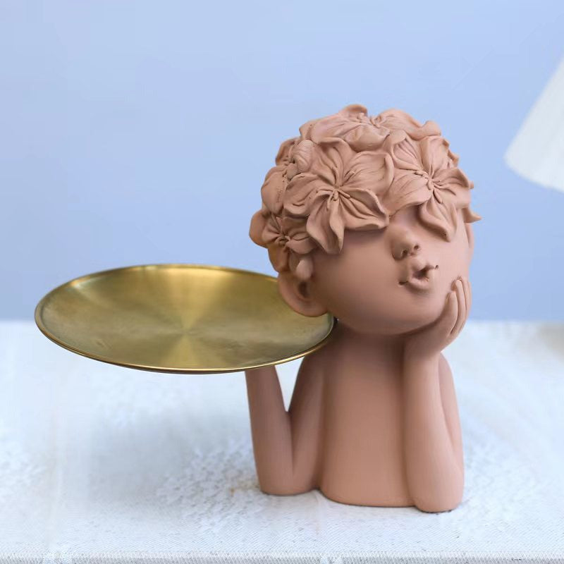 Petal Girl Storage Tray for Whimsical Home Decor Accent