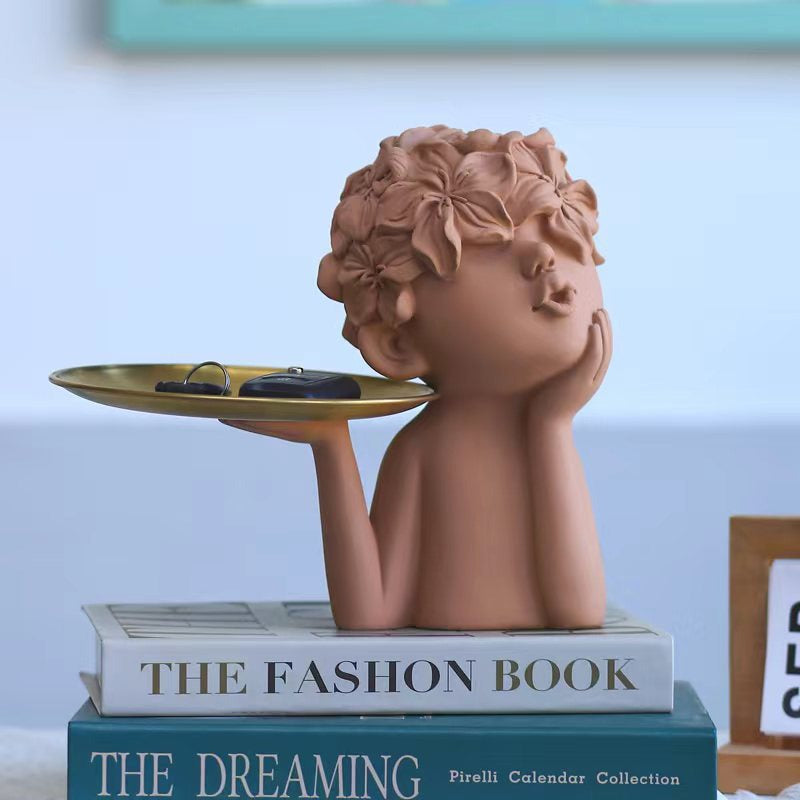 Petal Girl Storage Tray for Whimsical Home Decor Accent