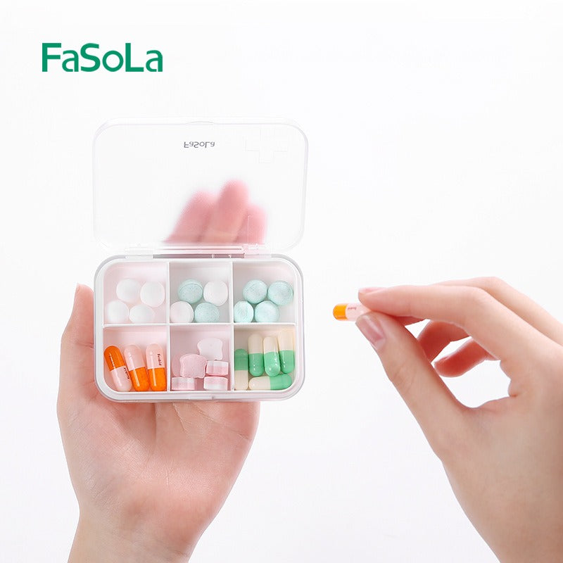 Sealed Moisture-Proof Pill Box with Six Compartments