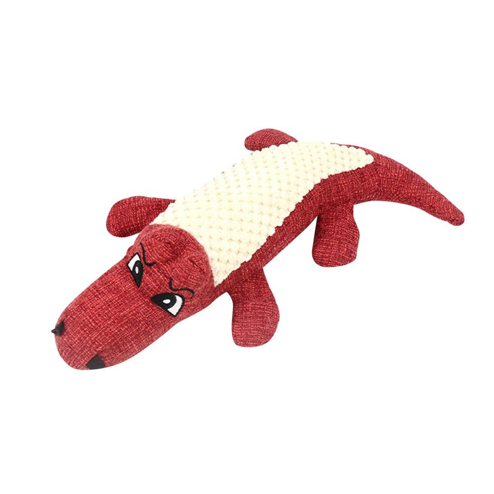 Squeaky Crocodile Plush Dog Toy for Play & Chewing