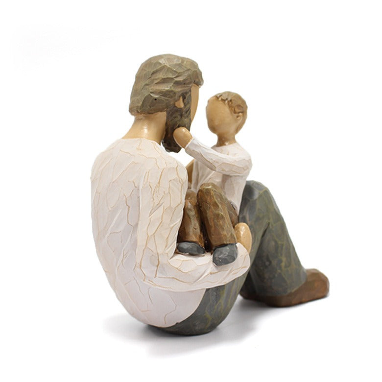 Father and Son Statue for Warm, Meaningful Home Decor