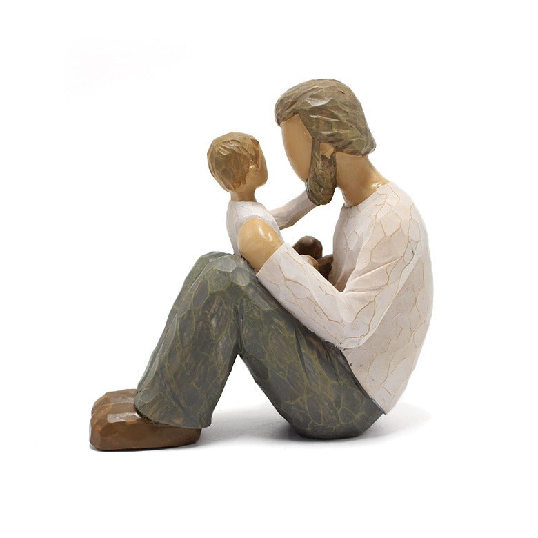 Father and Son Statue for Warm, Meaningful Home Decor