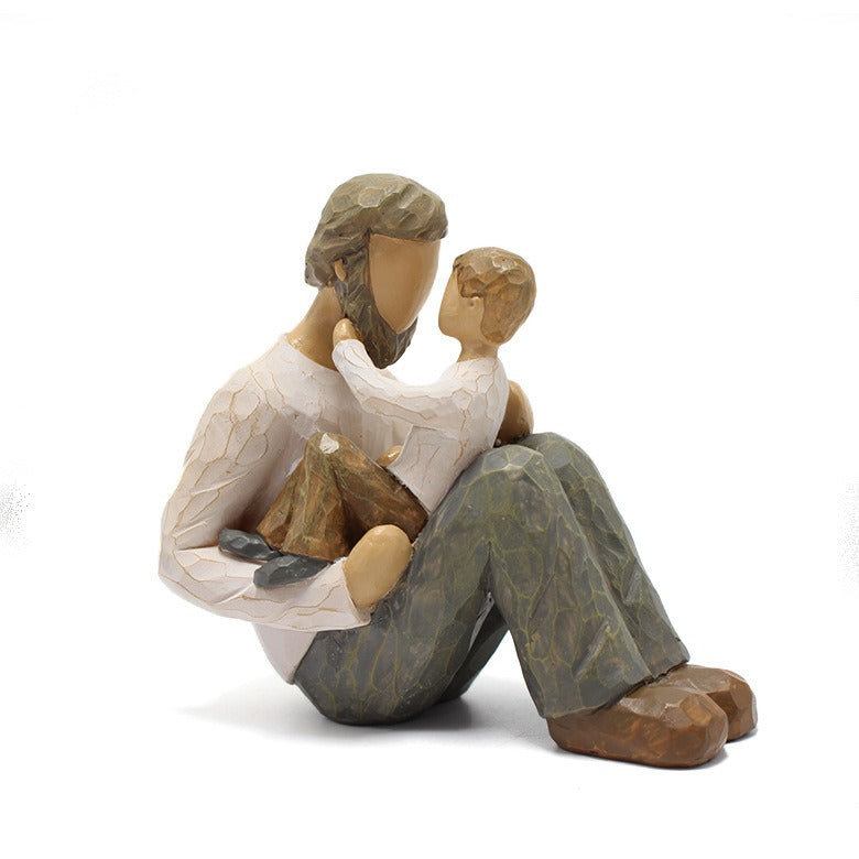 Father and Son Statue for Warm, Meaningful Home Decor