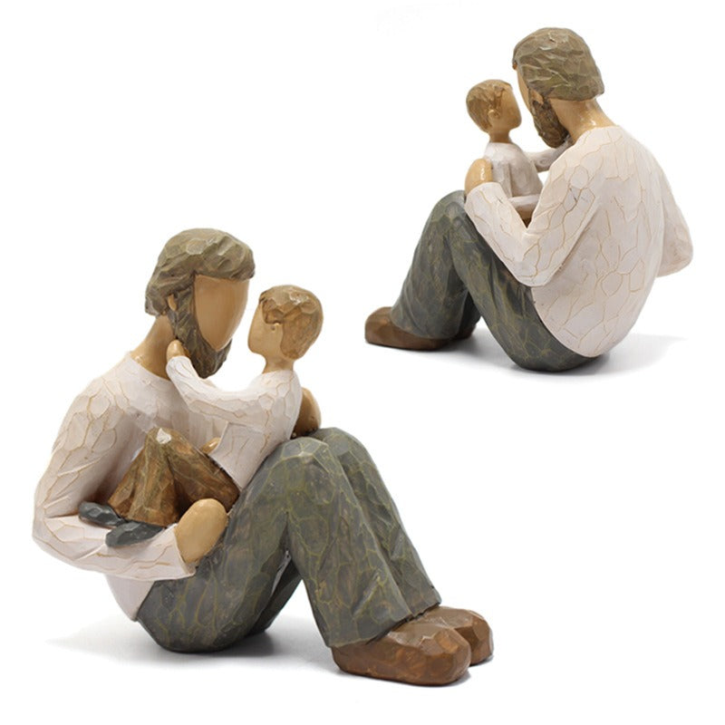 Father and Son Statue for Warm, Meaningful Home Decor