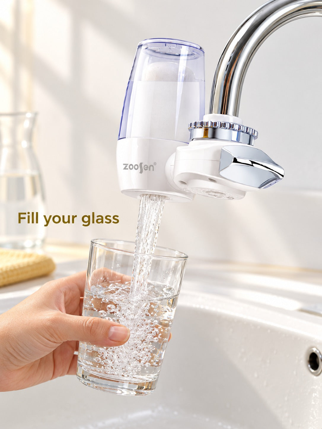 Faucet Water Filter with 0.1-Micron Ceramic Filtration