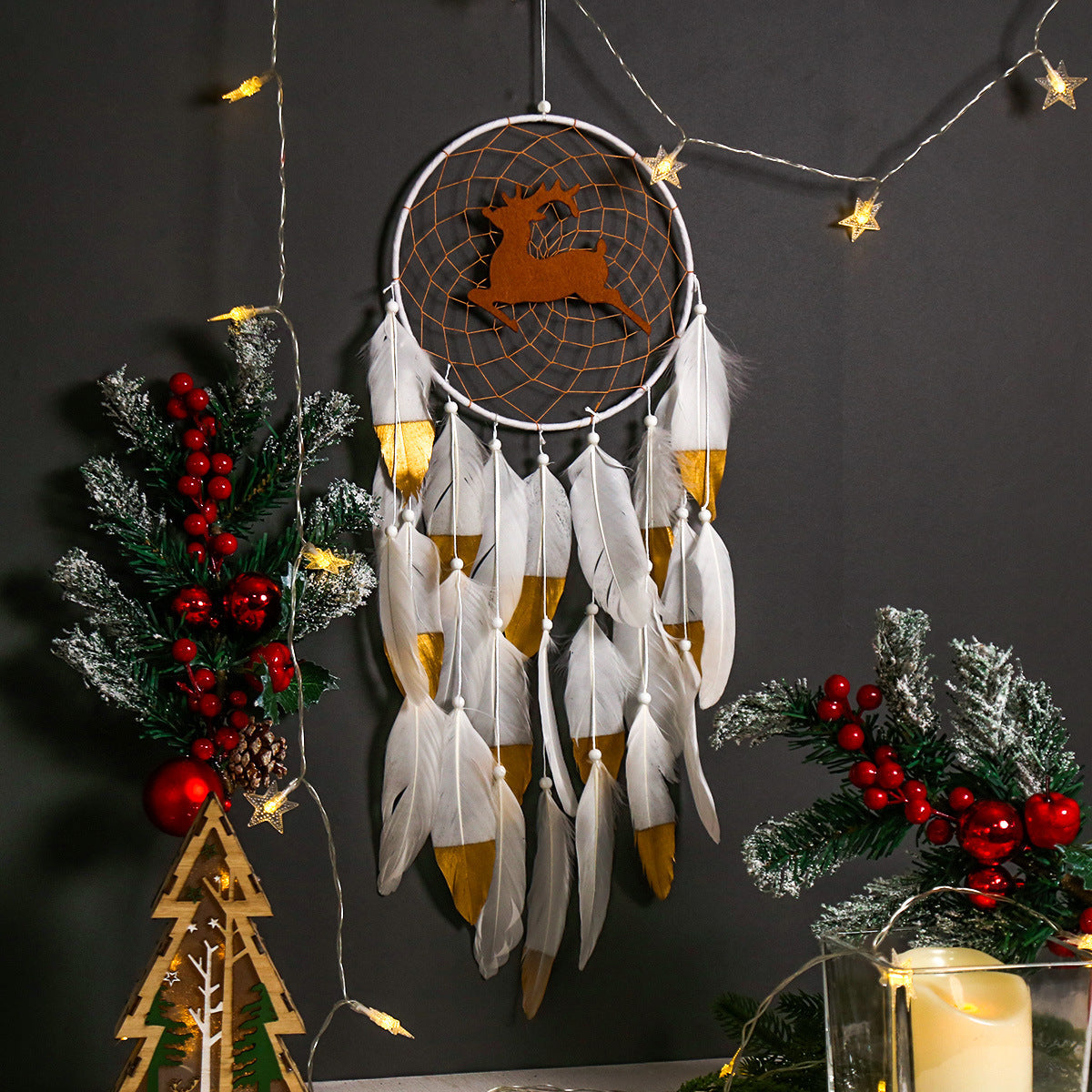 Fawn Dream Catcher Wall Decor for Cozy Woodland Rooms