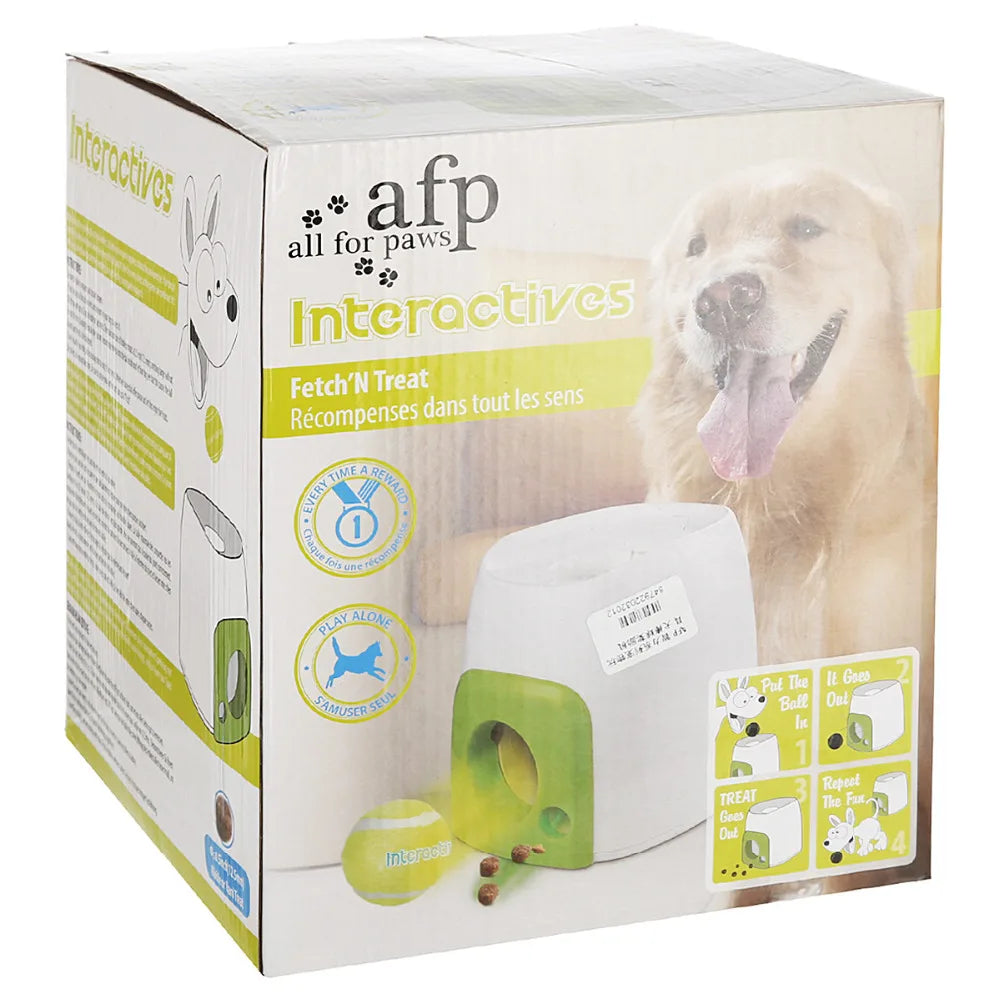Dog Treat Dispenser That Launches a Ball for Solo Play
