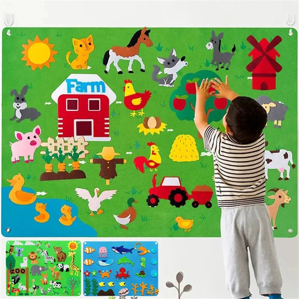 Montessori Felt Board Toy for Imaginative Animal Play