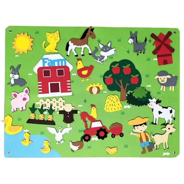 Montessori Felt Board Toy for Imaginative Animal Play