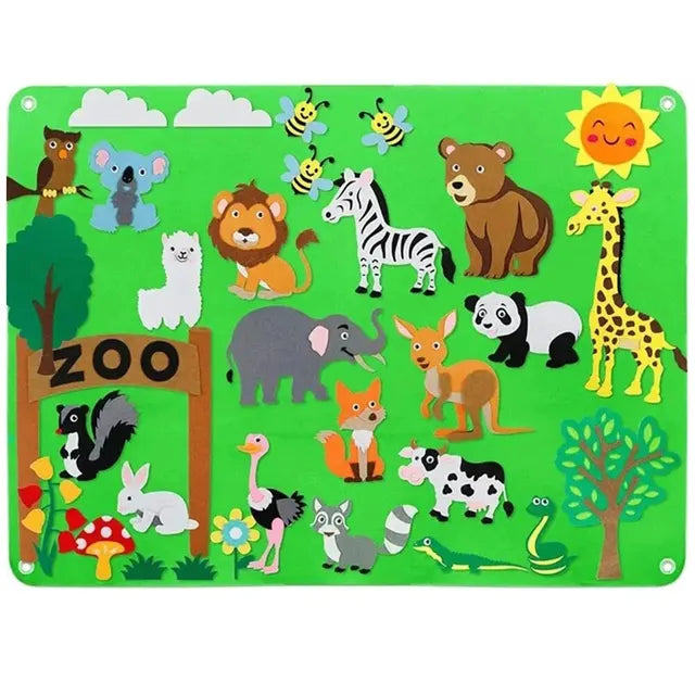 Montessori Felt Board Toy for Imaginative Animal Play