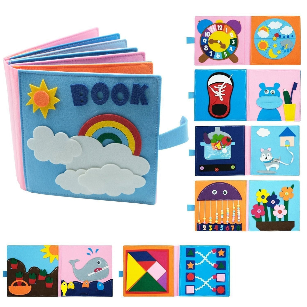 Felt Busy Book for Hands-On Preschool Learning Activities