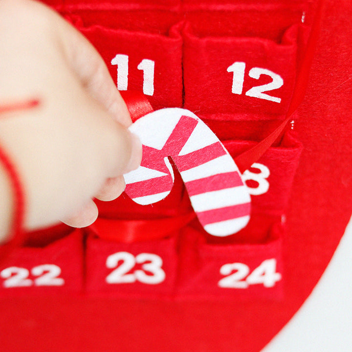 Felt Christmas Countdown Calendar With 24 Santa Pockets