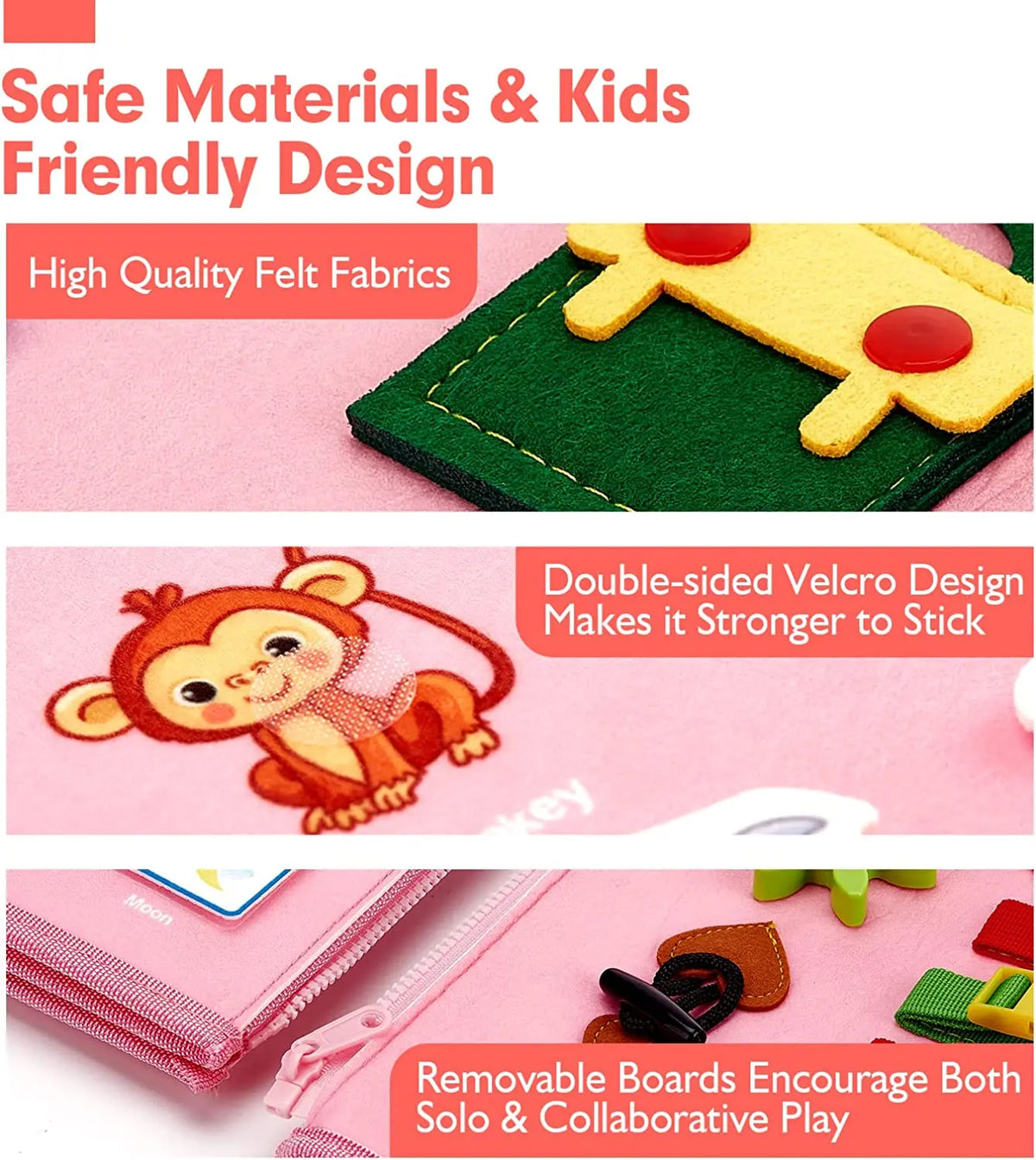 Felt Busy Board for Toddlers | Hands-On Learning Toy