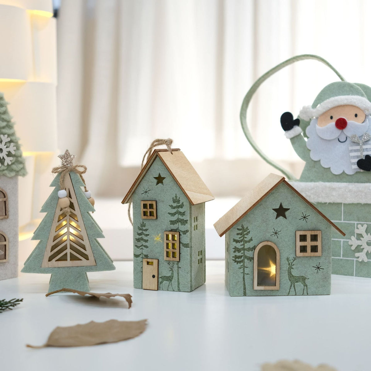 Light-Up Christmas Village Tabletop Decor for Small Spaces