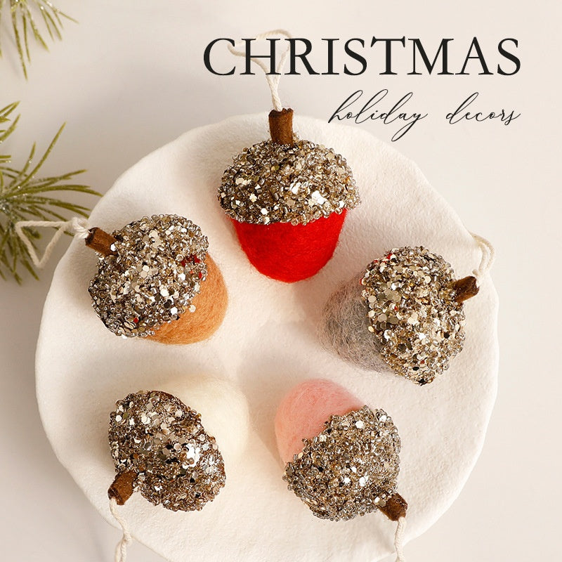 Felt Pinecone Ornament for Woodland Christmas Décor