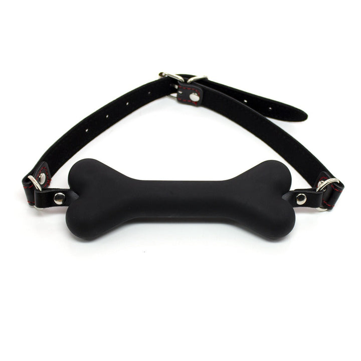Bone-Shaped Leather Mouth Gag for Consensual Roleplay