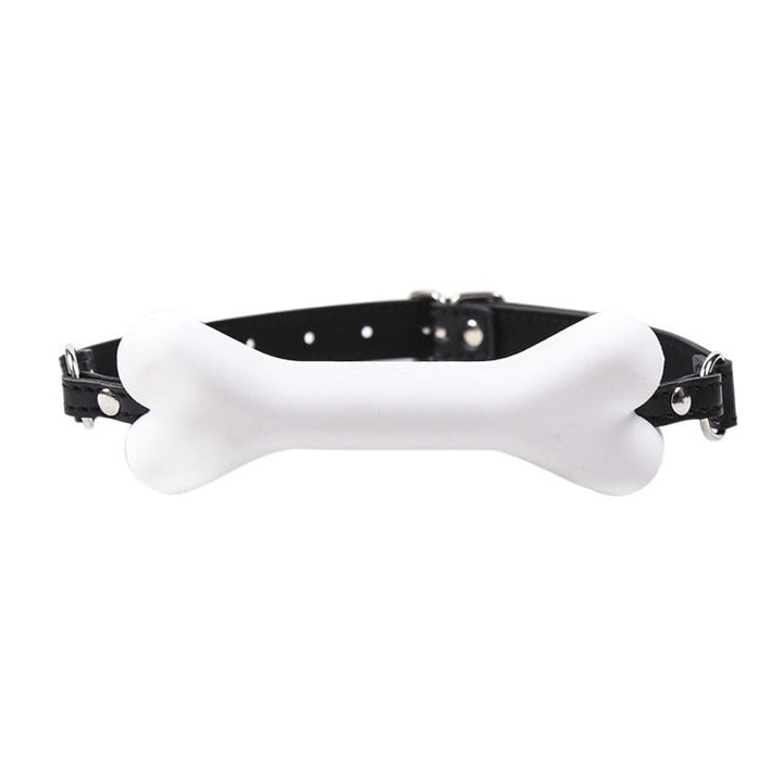 Bone-Shaped Leather Mouth Gag for Consensual Roleplay