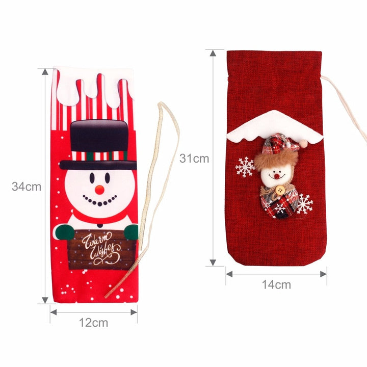 Christmas Wine Bottle Cover for Festive Gift Decor
