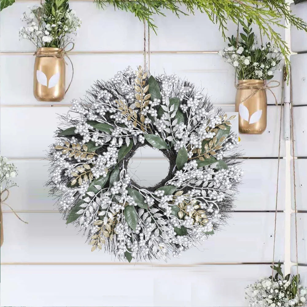 Red Berry Wreath, 45cm Festive Holiday Door Decor