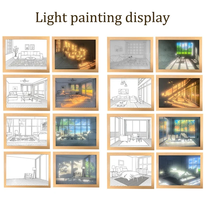 Personalized Light Painting Lamp - Photo Frame Night Light