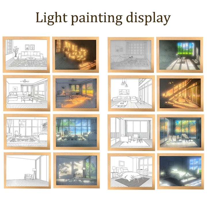 Personalized Light Painting Lamp - Photo Frame Night Light