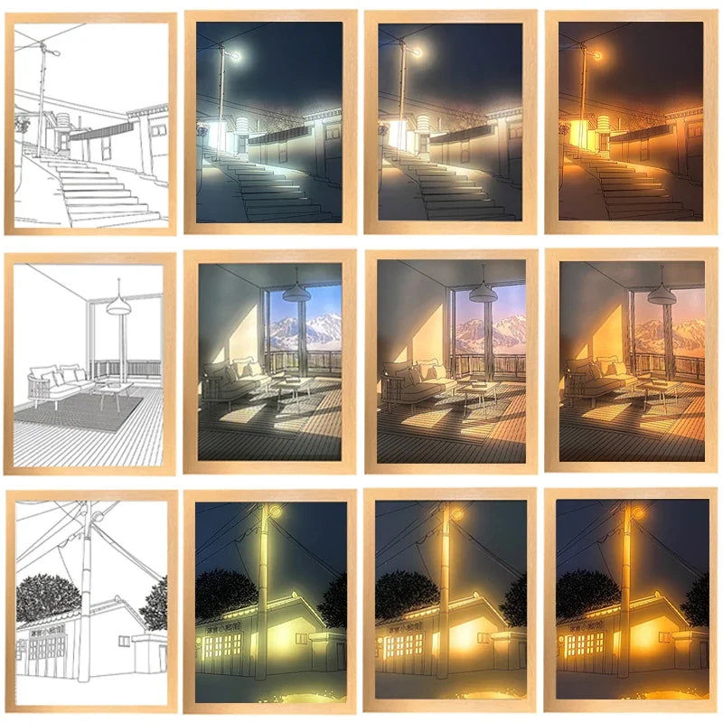 Personalized Light Painting Lamp - Photo Frame Night Light