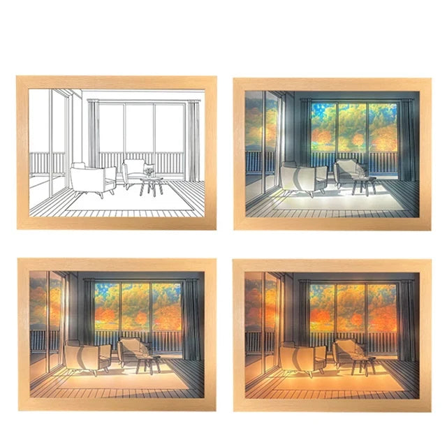 Personalized Light Painting Lamp - Photo Frame Night Light