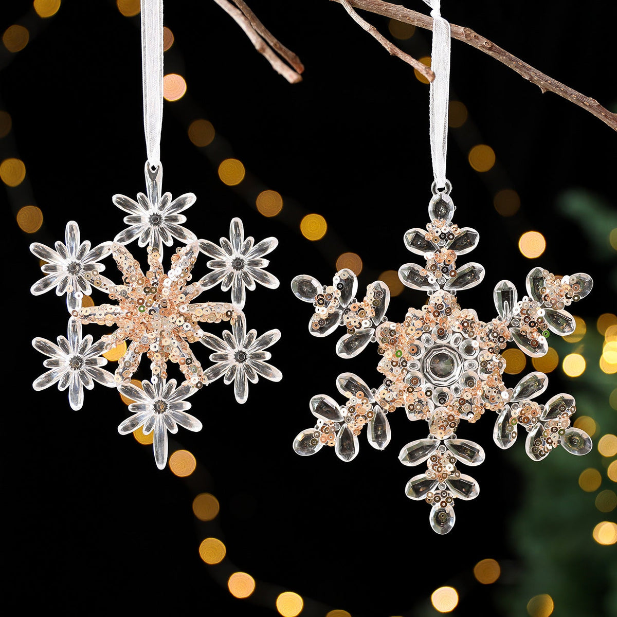 Sequin Acrylic Christmas Ornaments for Elegant Trees