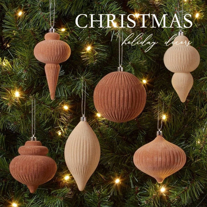 Flocked Christmas Tree Ornaments for Warm Cozy Elegance