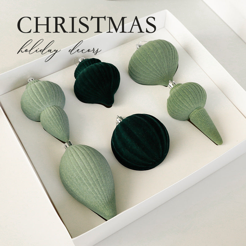 Flocked Christmas Tree Ornaments for Warm Cozy Elegance