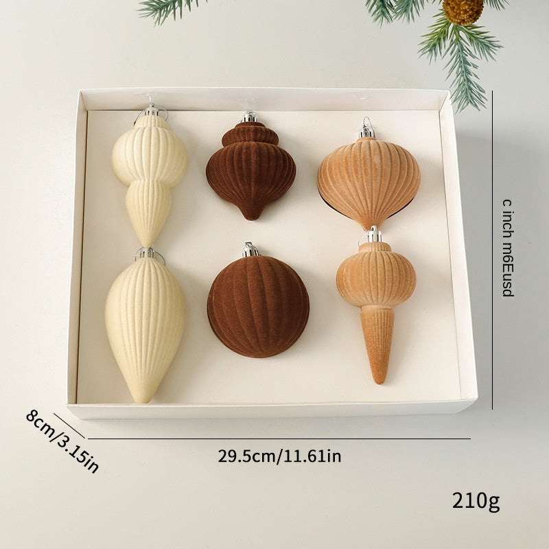 Flocked Christmas Tree Ornaments for Warm Cozy Elegance